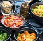 Traditional Indian cuisine. Homemade Indian recipes various. Copy space